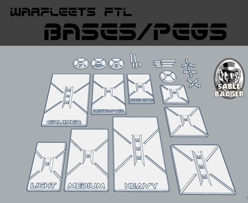 Bases and Pegs for Warfleet FTL Ships by Sablebadger