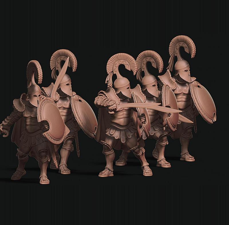 Ancient Greek Hyspaspist - 5 Miniatures - 32mm