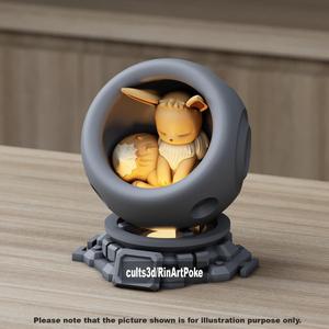 eevee in healing machine pods from pokemon