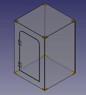 3D printer enclosure corner piece for 1/8 inch acrylic sheets