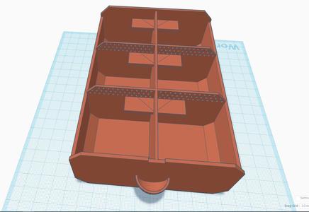 Drawer with larger ledge for labeling individual bins