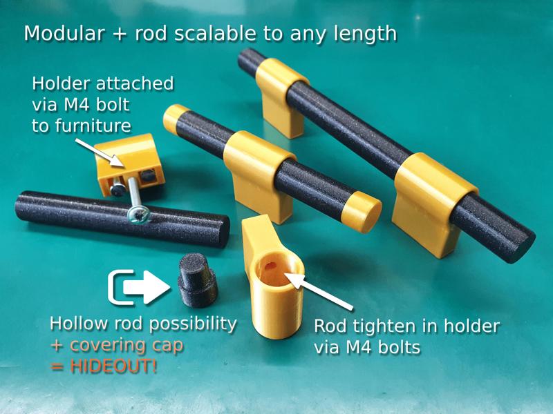 ➖🔘 Round rod - modular handle system (with HIDEOUT possibility)