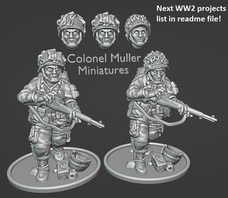 WW2 28mm US PARATROOPER FREE MINIATURE