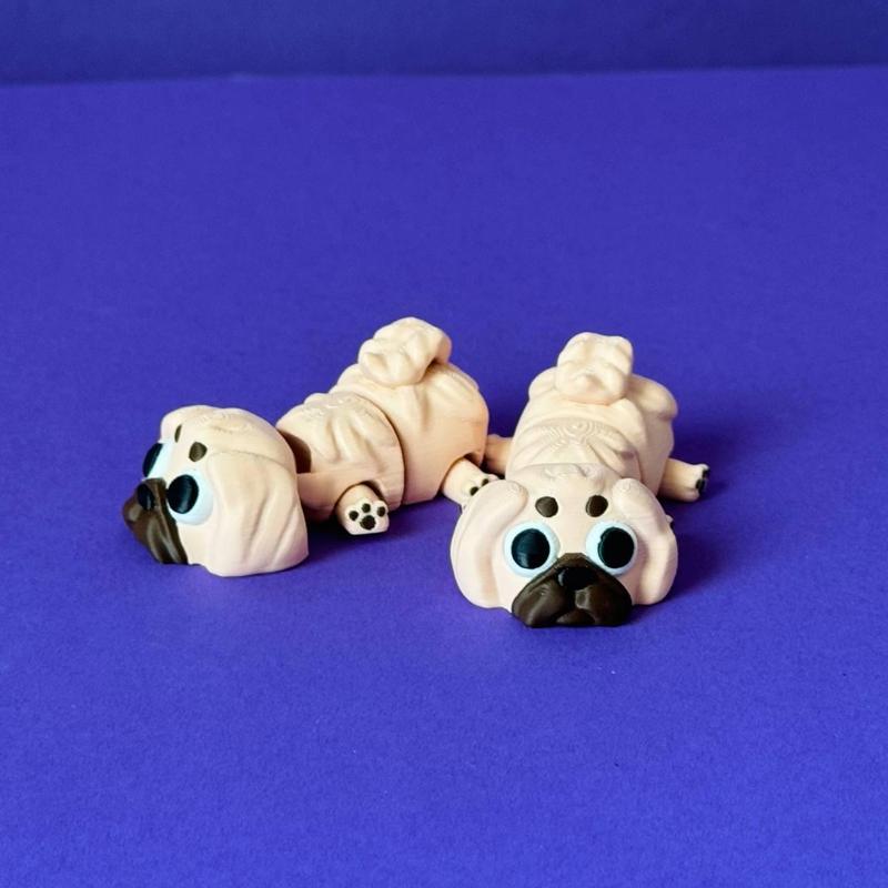 🐾 Articulated 3D Printed Toy & Keychain – Pekingese – Flexi Dog Model