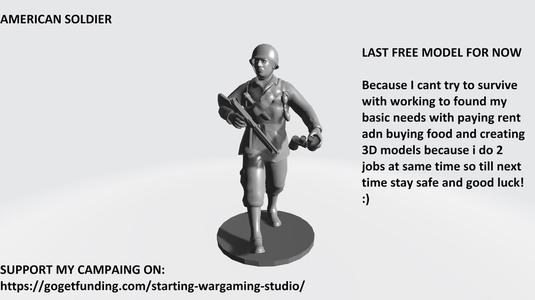 WW2 american soldier for board wargaming