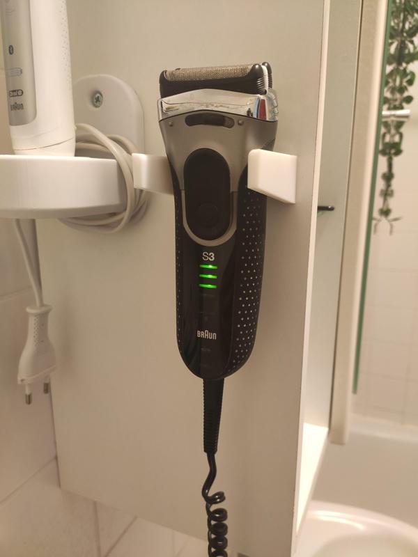 simple wall mount for Braun S3 electric shaver