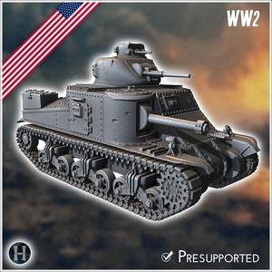 M3 Lee Medium Tank (combat damaged version) - USA US Army Western Front Normandy Africa Bulge WWII D-Day
