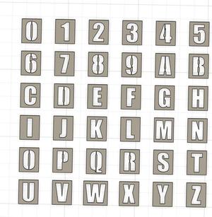 Pochoirs lettres et chiffres / Letter and number stencils