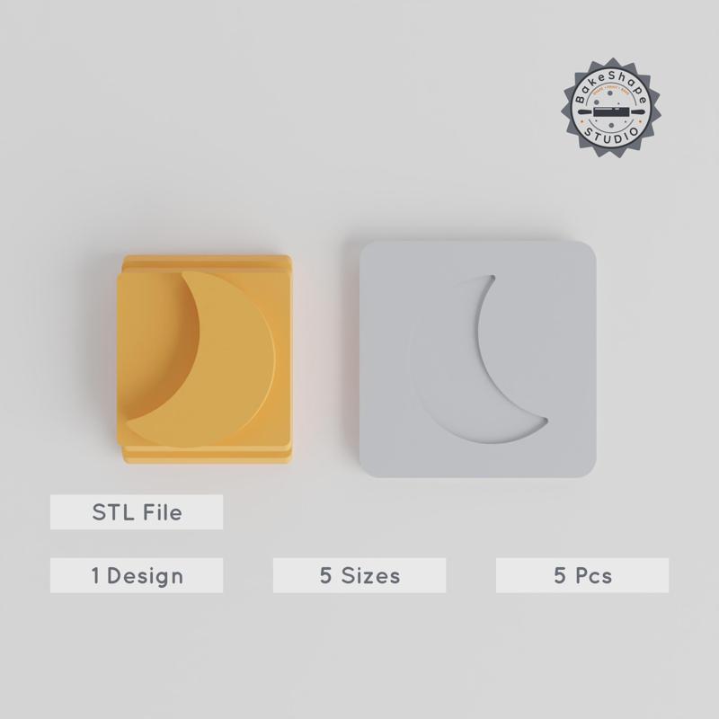 Moon Stamp Tile Set, 5 Sizes, Perfect for Clay, Cookies & Fondant PRODUCT_2265