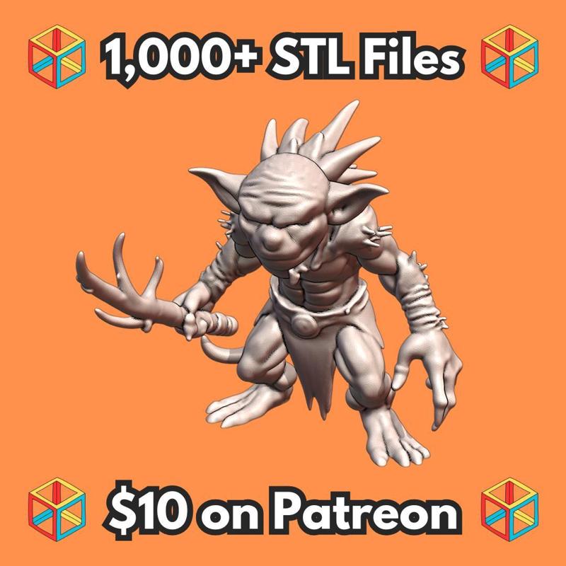 28mm DND Enigmatic Forest Goblin Shaman Fantasy Miniature MineeForm FDM 3D Print STL File