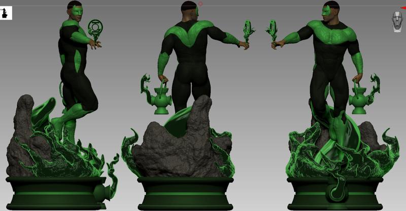 John Stewart Green Lantern - Full 3D Printable Model