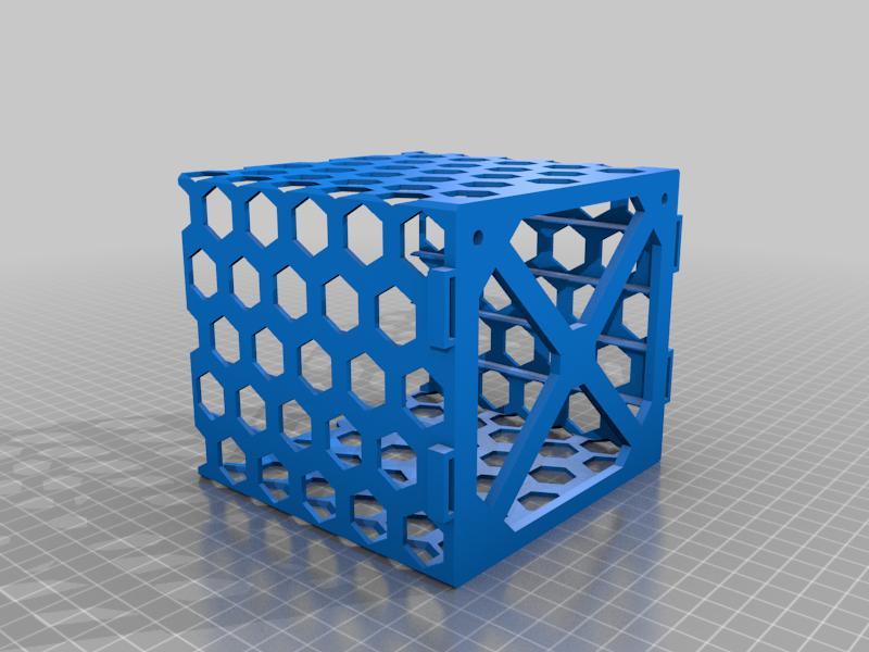 Shelf with honey comb cutouts