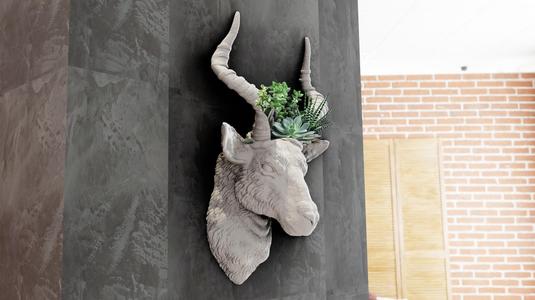 Antelope head wall mount planter STL