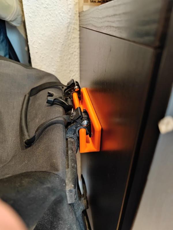 Ortlieb bike backpack wall mount with adjustable mount point distance