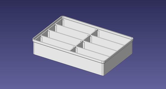 2x3 units, half height, 4x2 grid Stackable Insertbox w/ Label holder