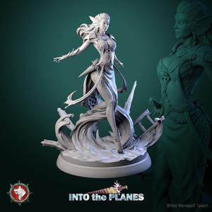 So-Daya the Water Genasy 32mm and 75mm heroic miniature pre-supported + dnd 5e stats block