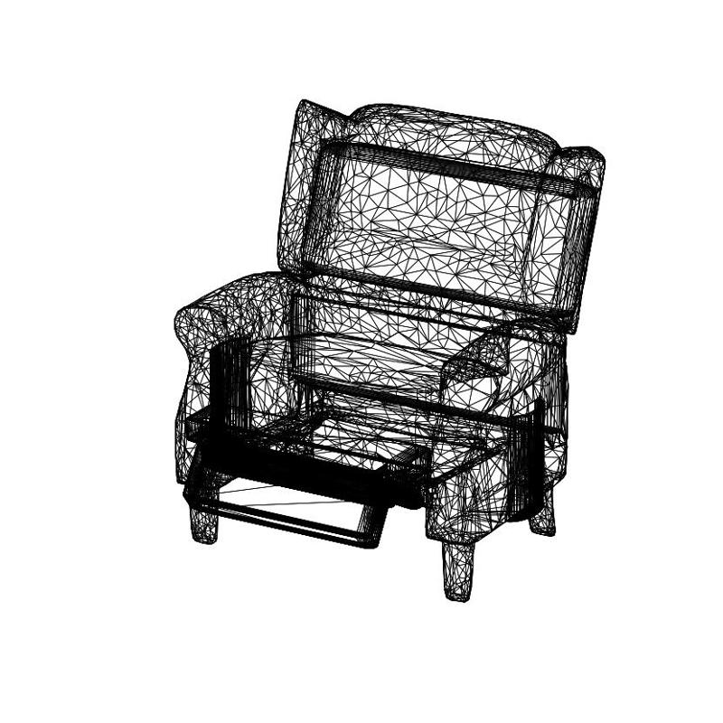 Recliner Armchair 3D Model – STL, OBJ, FBX – Digital File for Miniatures, Renders & 3D Printing