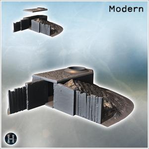 Protection bunker with earth mound and wooden wall (4) - Modern WW2 WW1 World War Diaroma Wargaming RPG Mini Hobby