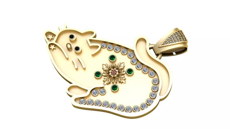 NAUGHTY CAT PENDANT 3D PRINTABLE MODEL