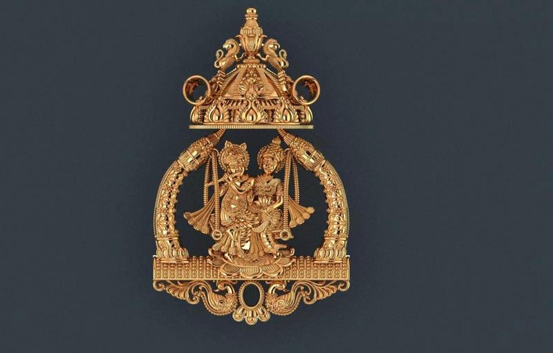 RADHA KRISHNA PENDANT 3D print model