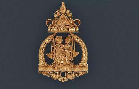 RADHA KRISHNA PENDANT 3D print model