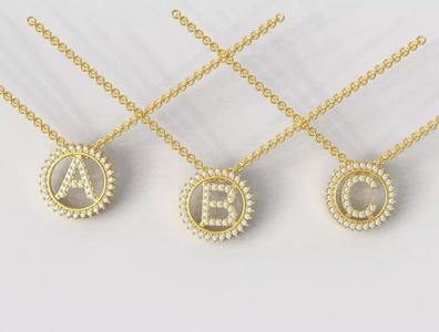 Diamond Alphabet Pendants - 26 Letters - Full Set