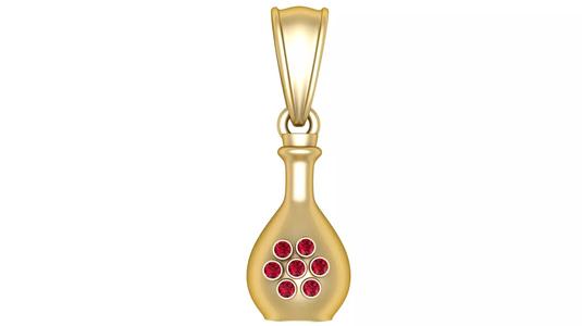 Gold Bottle-Shaped Pendant 3D Printable Jewelry