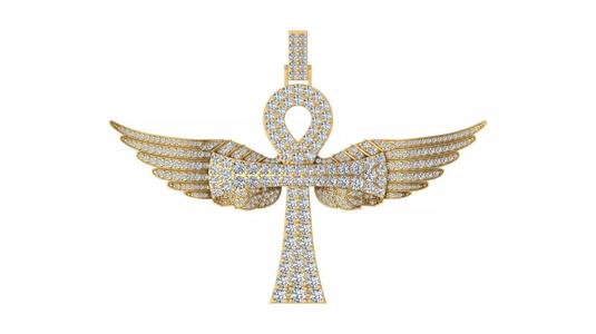 Majestic Winged Ankh Pendant
