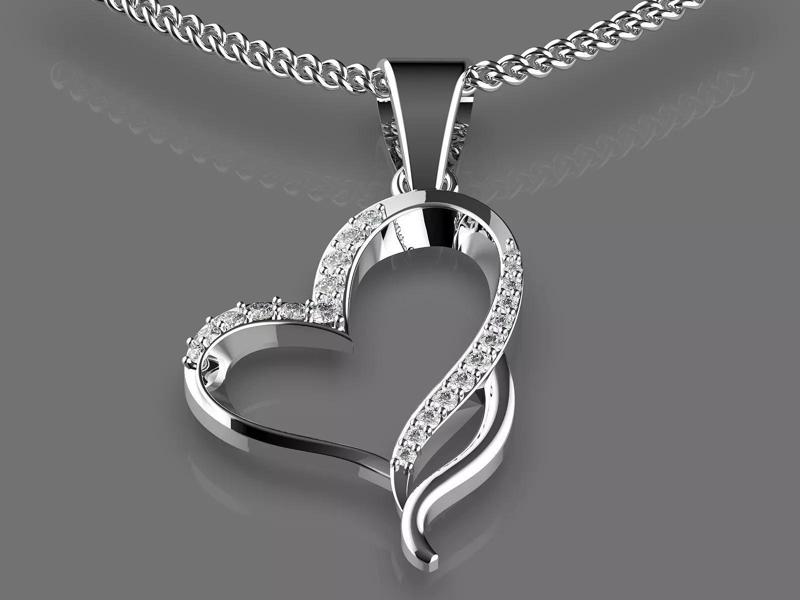 Fantacy heart pendant   gold printable 3D model