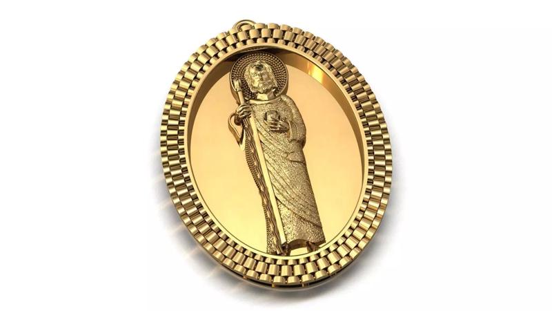St Jude Pendant Saint Jude Jewelry STL 3DM San Judas Necklace