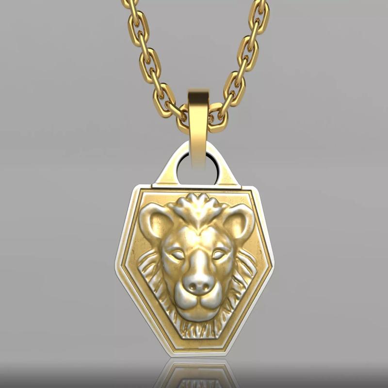 Lion Pendant for Men STL Necklace