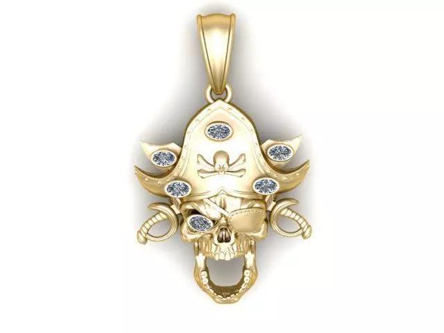 Pirate skull pendant 3D printable model