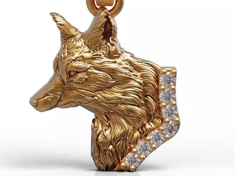 Fashion Wolf pendant  Silver Gold  Print