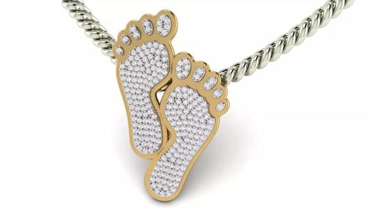 Diamond Lucky Feet Pendant