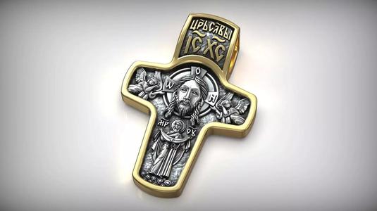 Cross Orthodox Jesus Christ and Virgin Mary