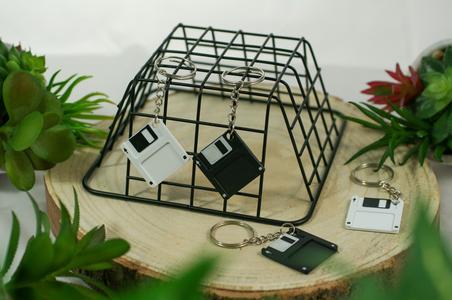Floppy disk keychain