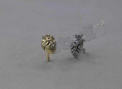 Detailed cufflinks heart design