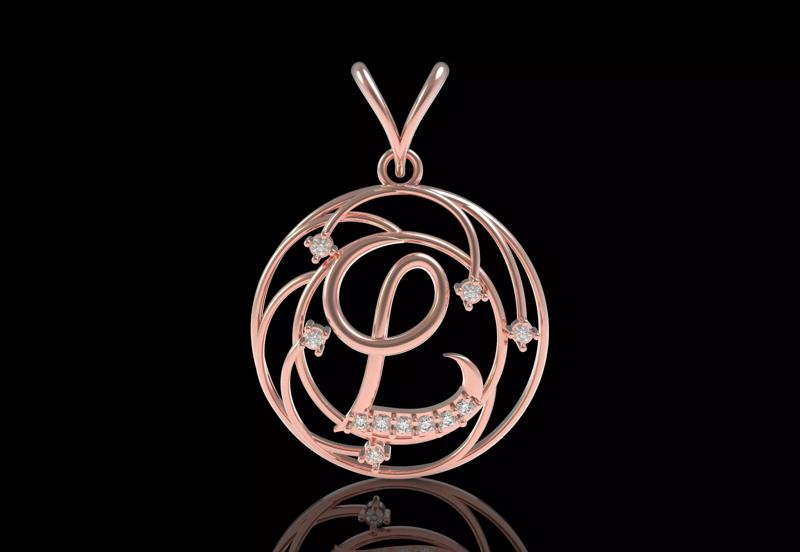 Alphabet L Diamond Pendant
