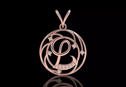 Alphabet L Diamond Pendant
