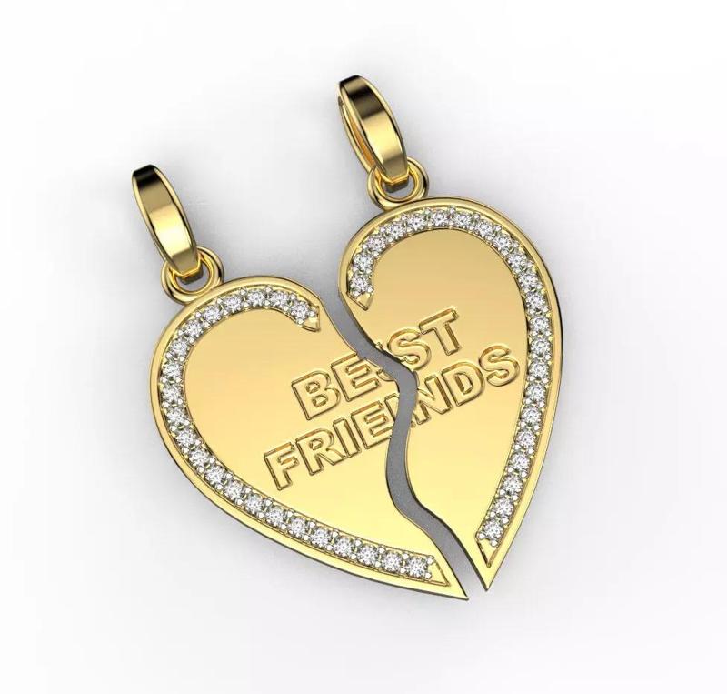 best friends heart pendant