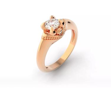 D-0725 engagement ring in rose gold