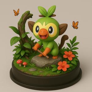 Grookey Habitat Diorama – Pokémon 3D Print