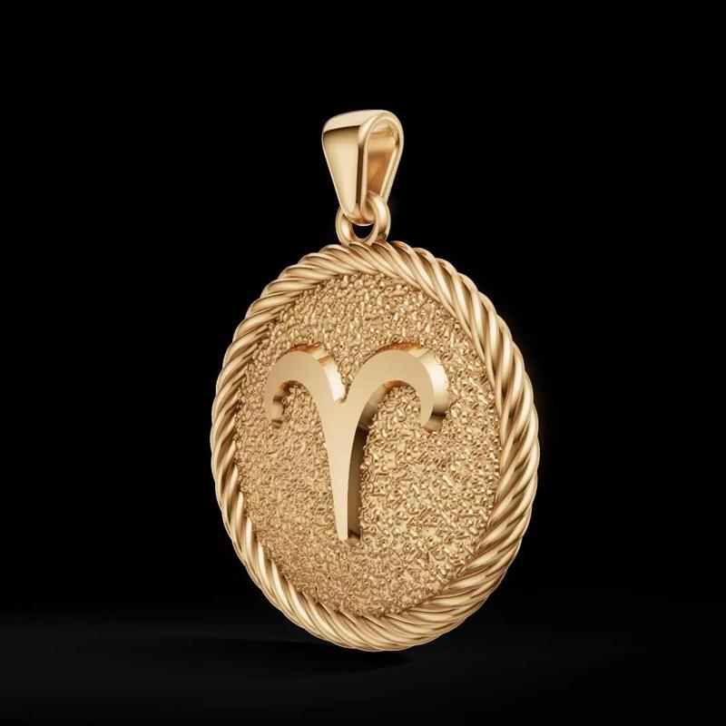 Aries Zodiac Pendant  Double-Sided 3D Jewelry Model