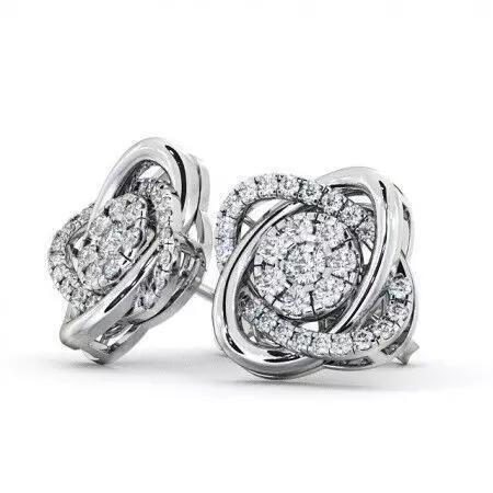 stl file gold diamond swirl stud earrings