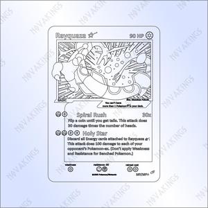 Rayquaza Gold Star Pokemon Card Vector SVG PDF DXF Laser Cutter File