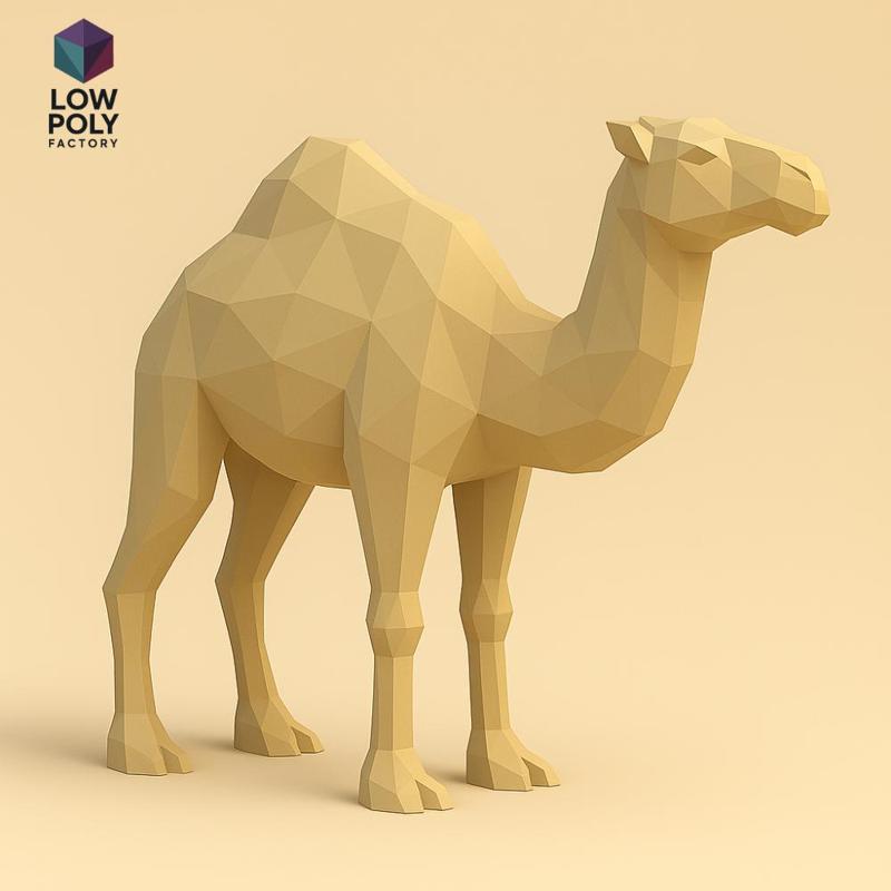 Dromedary - Noble one-humped desert camel Low Poly style