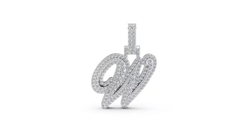 Cursive Hip-hop pendent iced out