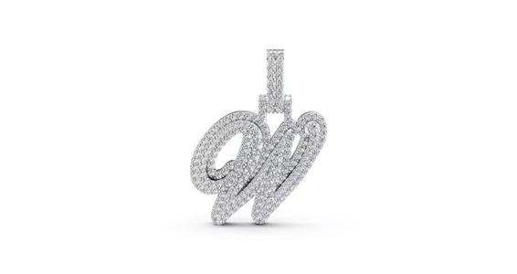 Cursive Hip-hop pendent iced out