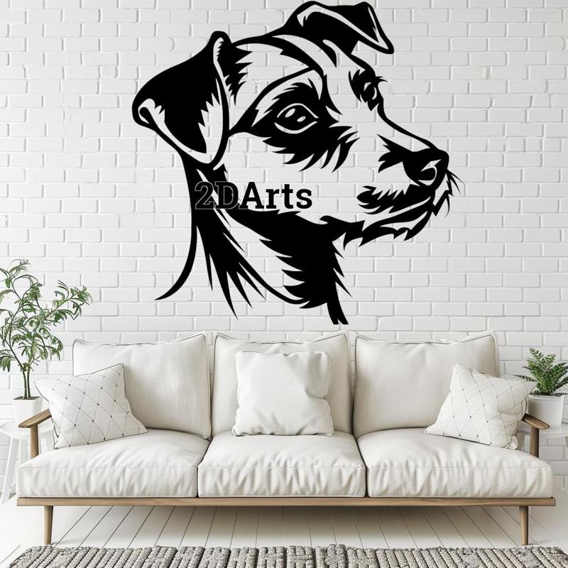 Jack Russell Terrier 2D Wall Art/Window Art - Digital STL & SVG Files for 3D Printing and Laser Cutting