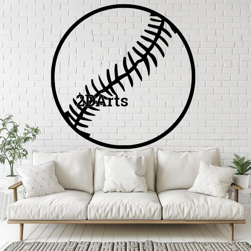 Baseball 2D Wall Art/Window Art - Digital STL & SVG Files for 3D Printing and Laser Cutting